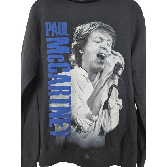Paul McCartney S Black Full Zip Hoodie Sweatshirt Merch Tour 2010 Band Tee - Picture 3 of 5